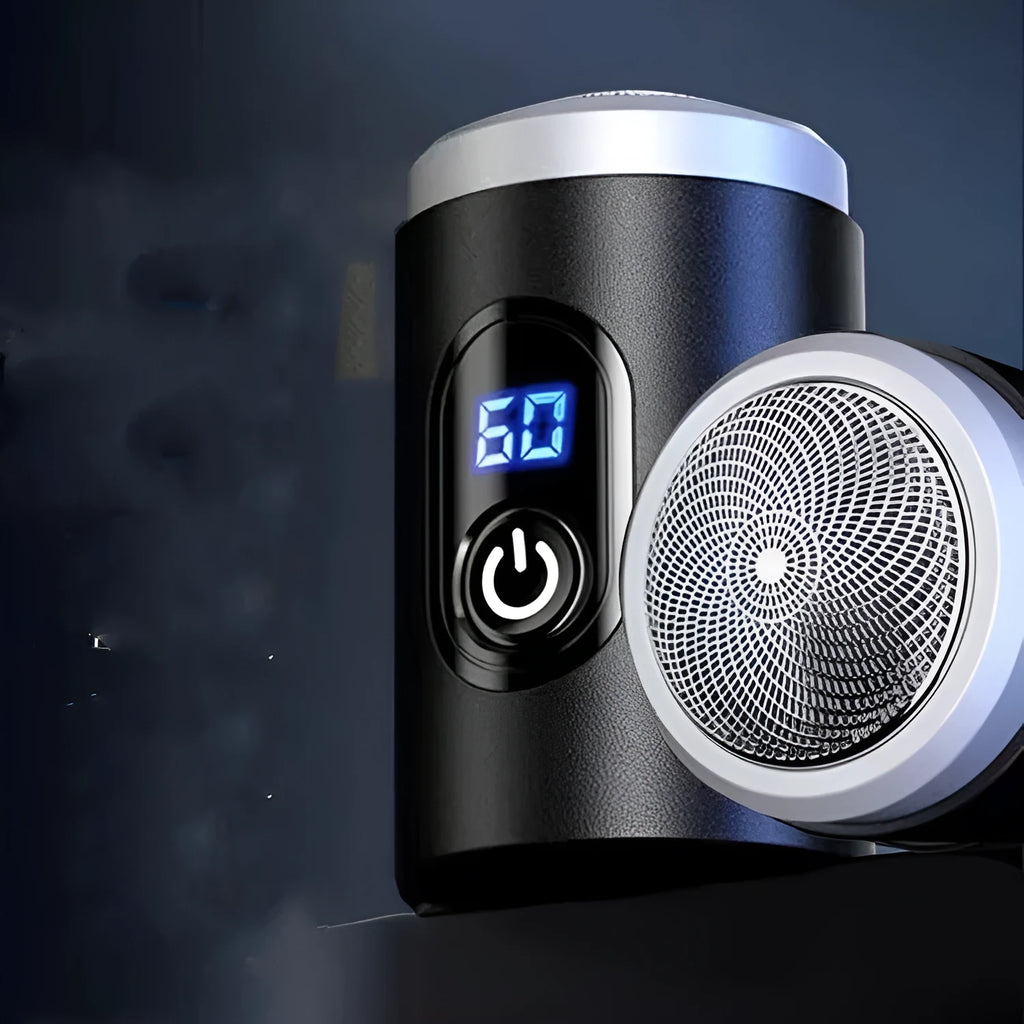 Black portable USB rechargeable shaver with brushless motor and LED display
