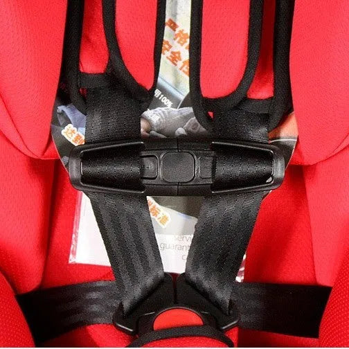 Black nylon PA66 vehicle child safety seat buckle clip measuring 14.5cm by 4cm