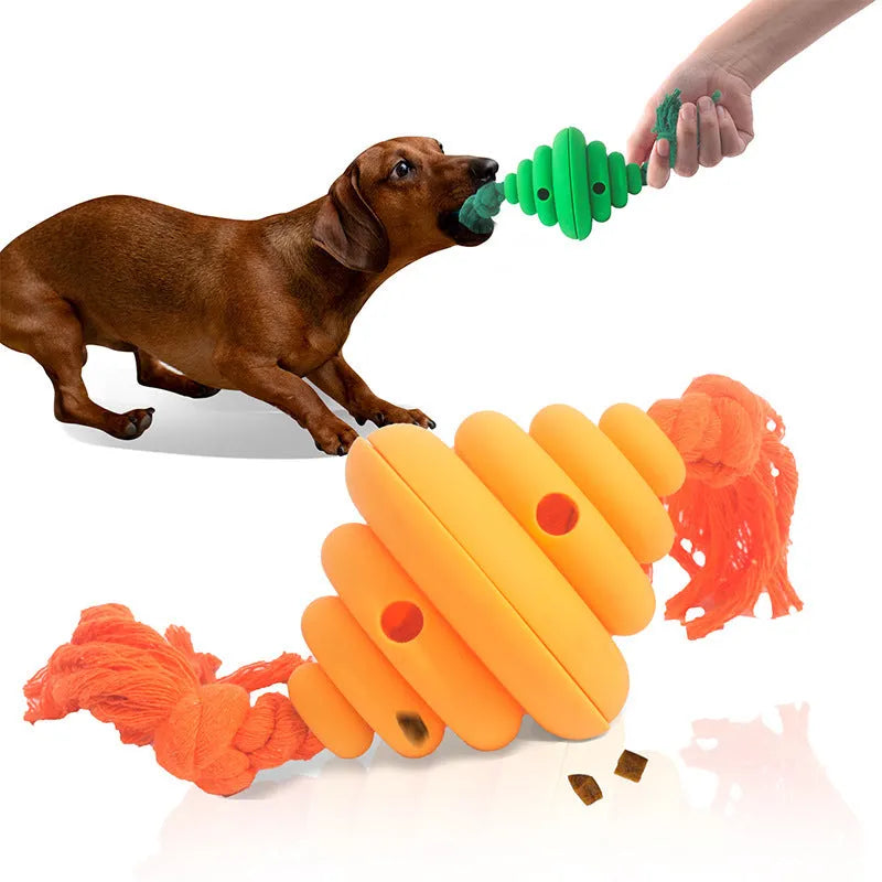 Green and yellow interactive dog ball with knotted rope toy for large breeds