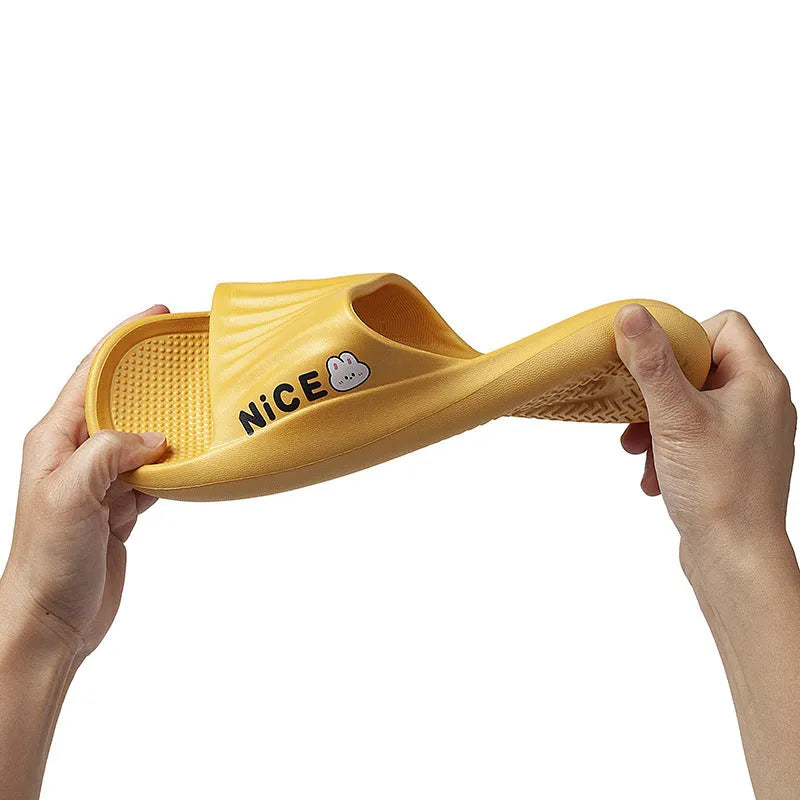 Cartoon pattern EVA flip flop slippers for adults in various colours with non-slip soles
