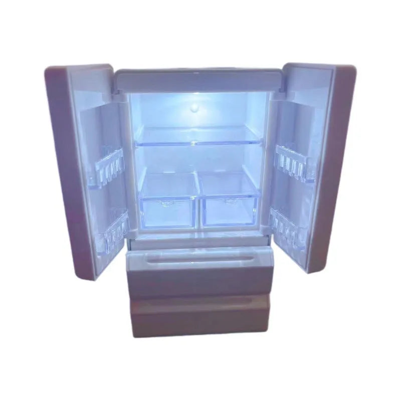 White plastic candy toy miniature model with light feature on display