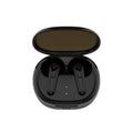 Black PRO30 in-ear Bluetooth earbuds with active noise cancellation on a white background.