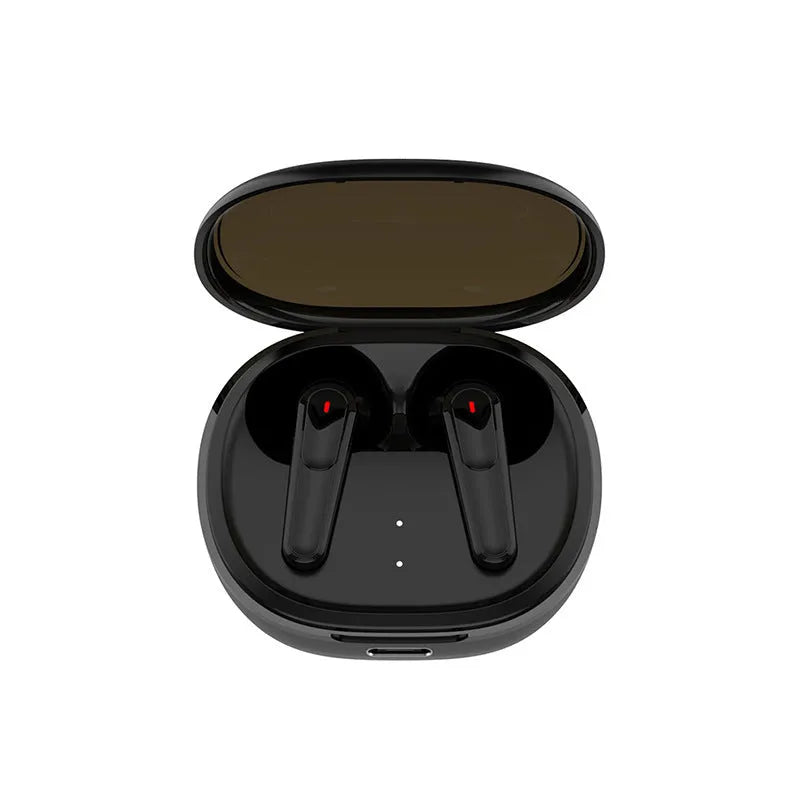 Black PRO30 in-ear Bluetooth earbuds with active noise cancellation on a white background.