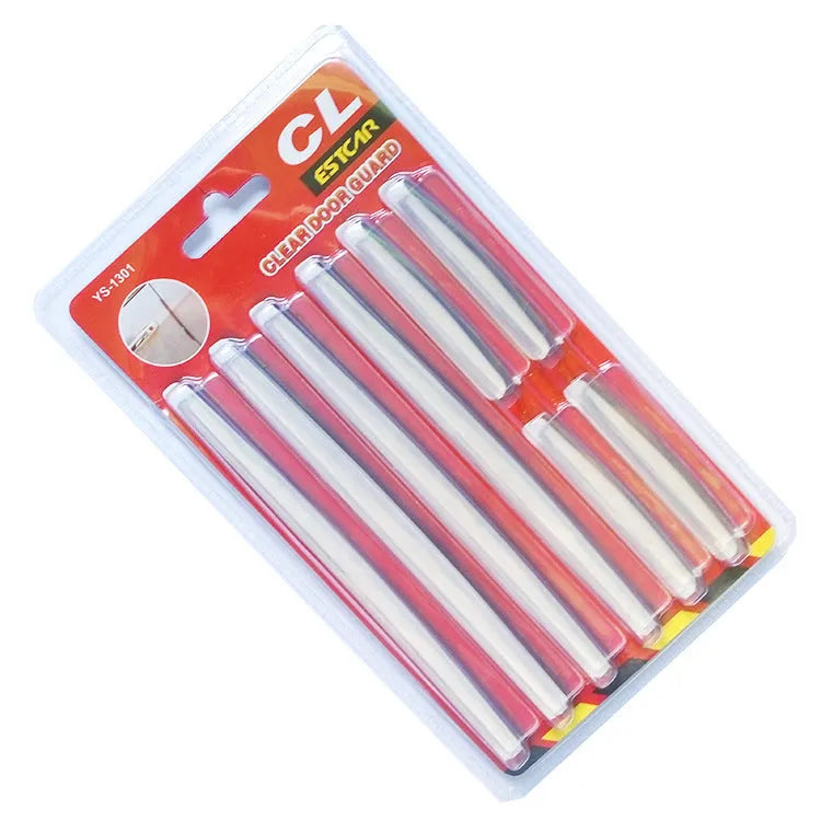 White plastic car door edge anti-collision strip set for vehicle door protection