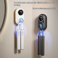 White intelligent electric sterilisation wall storage drying rack with UV function mounted on bathroom wall