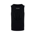 Men's black sleeveless waistcoat vest with hollow thread summer design