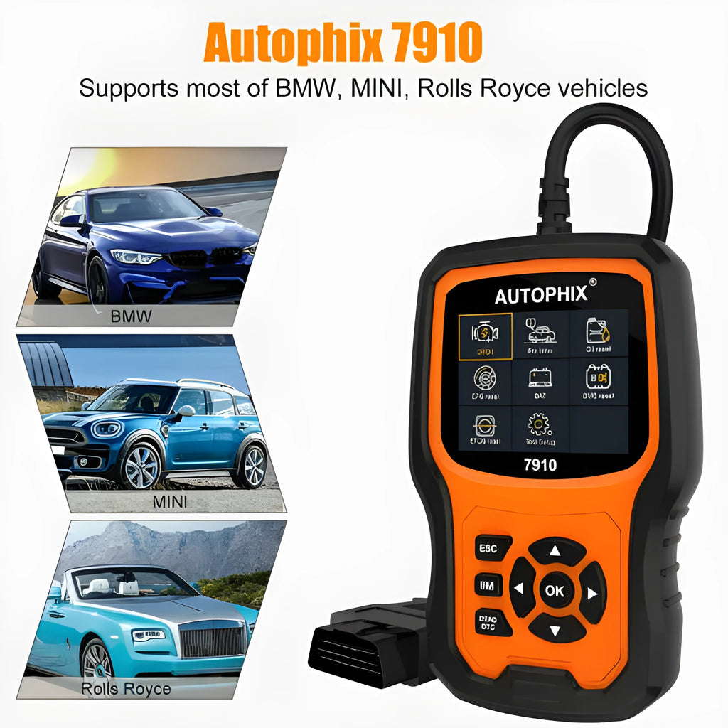 Autophix 7910 handheld automotive diagnostic scanner and OBD2 fault code reader tool.