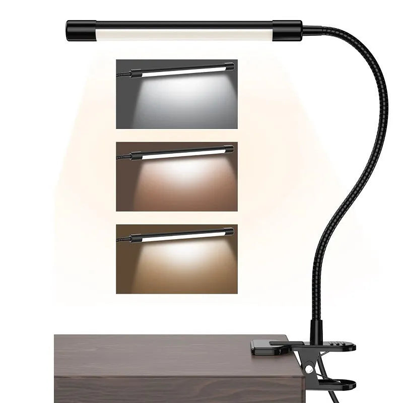 Black and white American style LED desk lamp with 26cm length and USB power cable