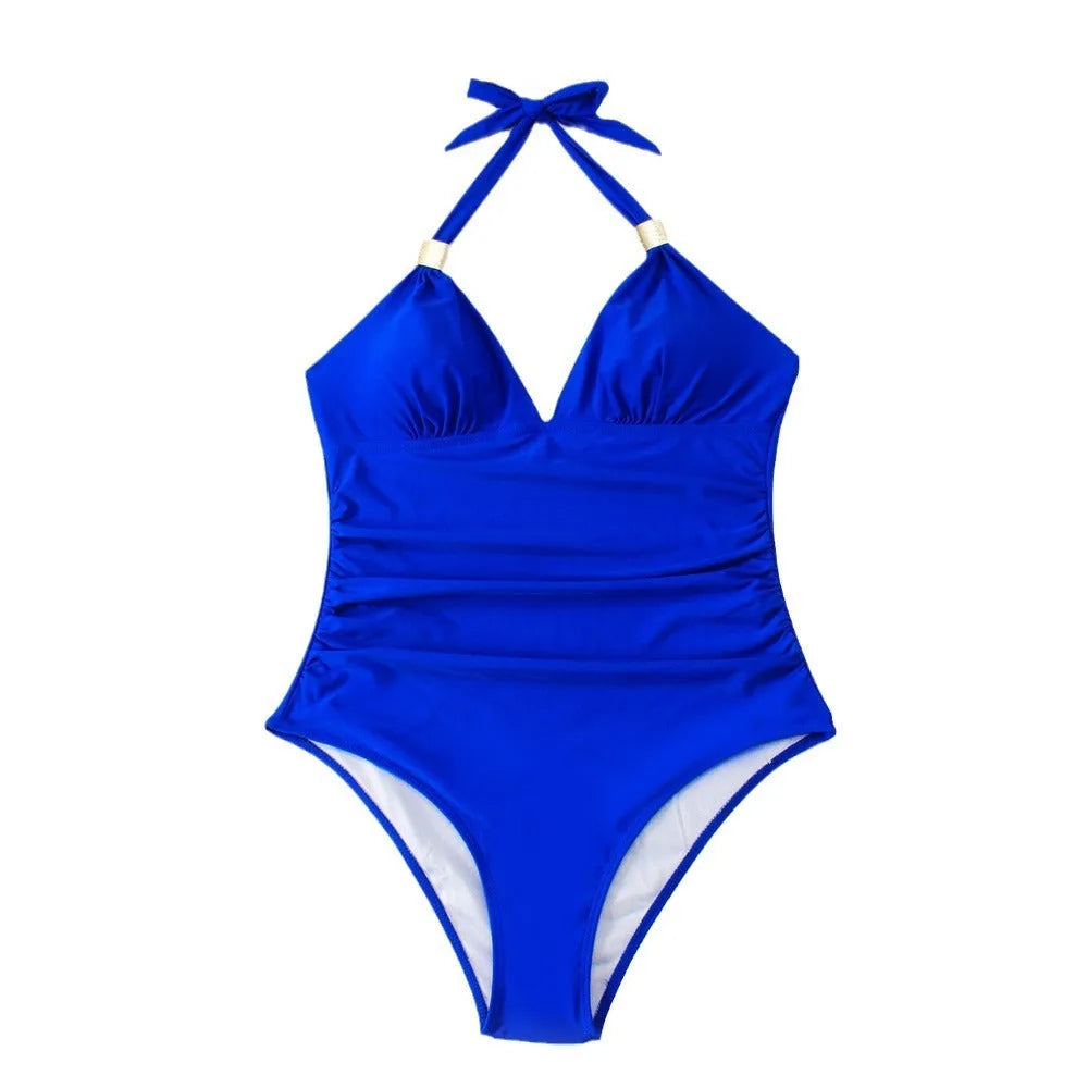 Women's quick-drying swimsuit in leopard print, made from polyester and spandex fabric.