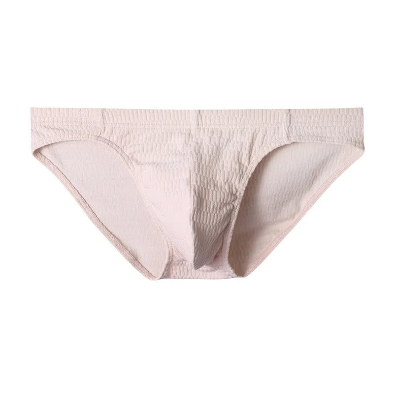 Men's pure cotton triangle underwear in solid colours with mid waist design and body shaping properties