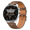 Sports health monitoring smart watch with 1.32-inch touch screen on leather wristband