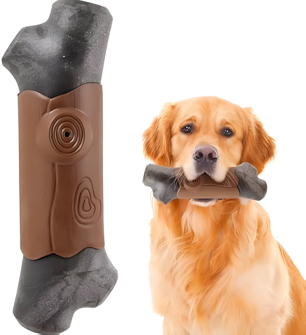 Large bacon-flavoured squeaky nylon chew toy for aggressive chewing dogs