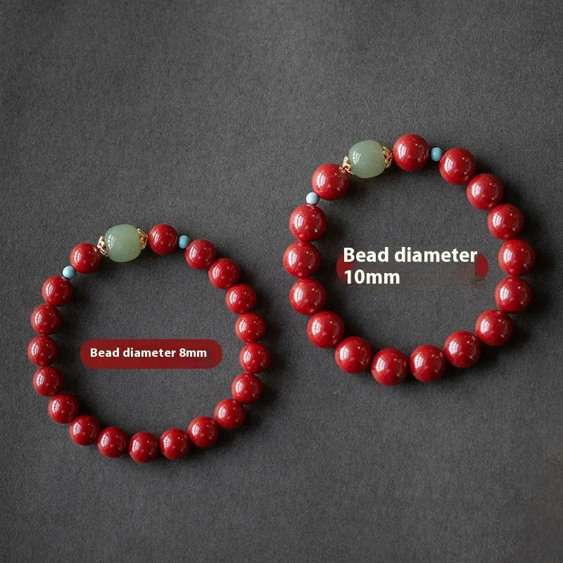 Purple Gold Sand cinnabar geometric bead bracelet with coated metal links in 6mm, 8mm or 10mm sizes