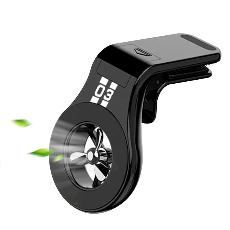 Universal magnetic car phone holder mounted on vehicle air vent with adjustable bracket and fragrance slots