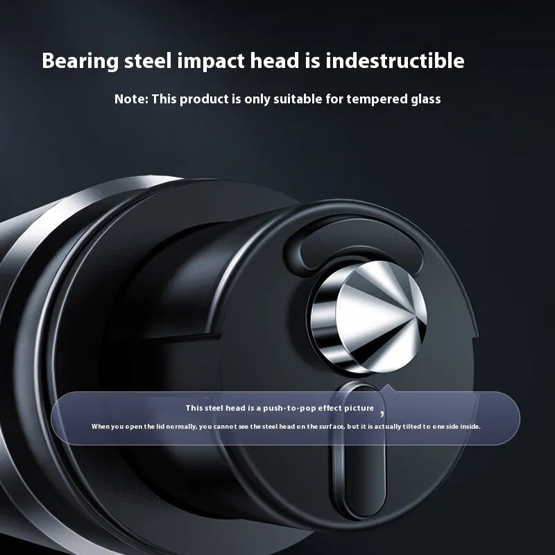 Gun grey aluminium car safety hammer with bearing steel impact head for emergency window breaking