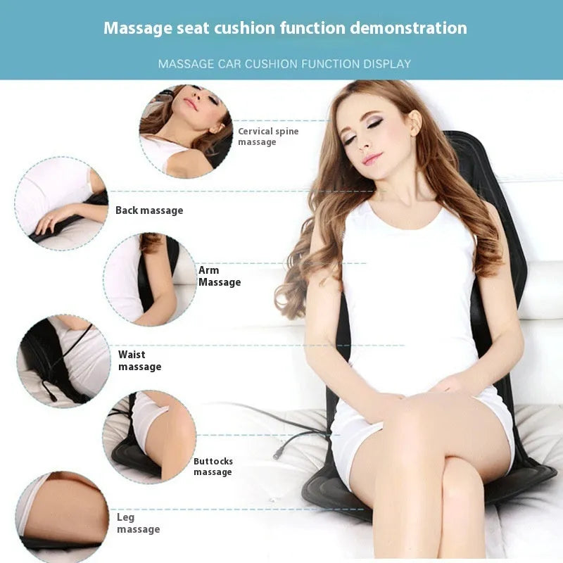 Black infrared heating massage mat physiotherapy cushion with AC power operation