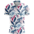 3D printed pattern sports short sleeve top in bird eye cloth fabric showing loose fit design