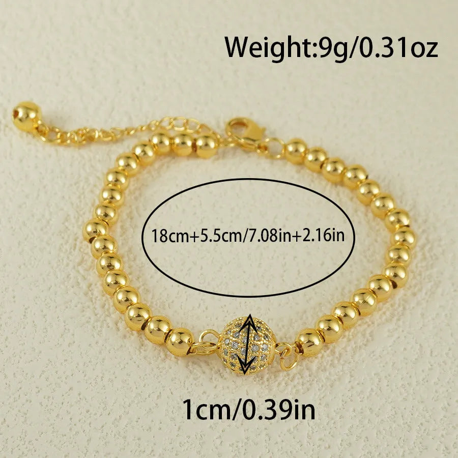 Copper bracelet with zircon stones in Arabic style featuring heart shape design