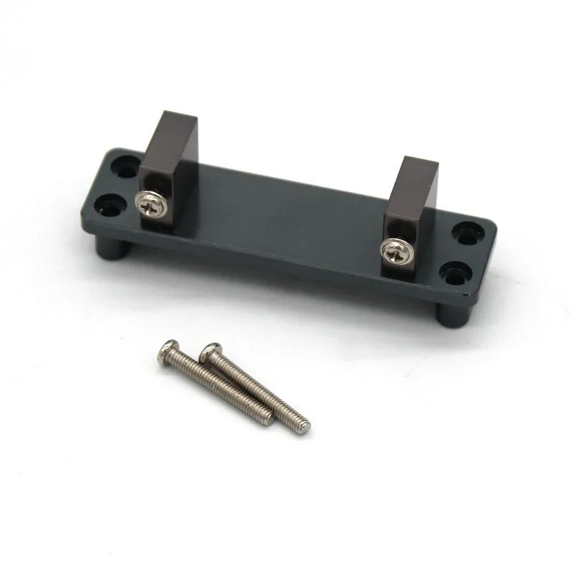 Military RC car alloy metal accessories including grey bars, axles, steering gear, and black tyres for 1:24 scale vehicles