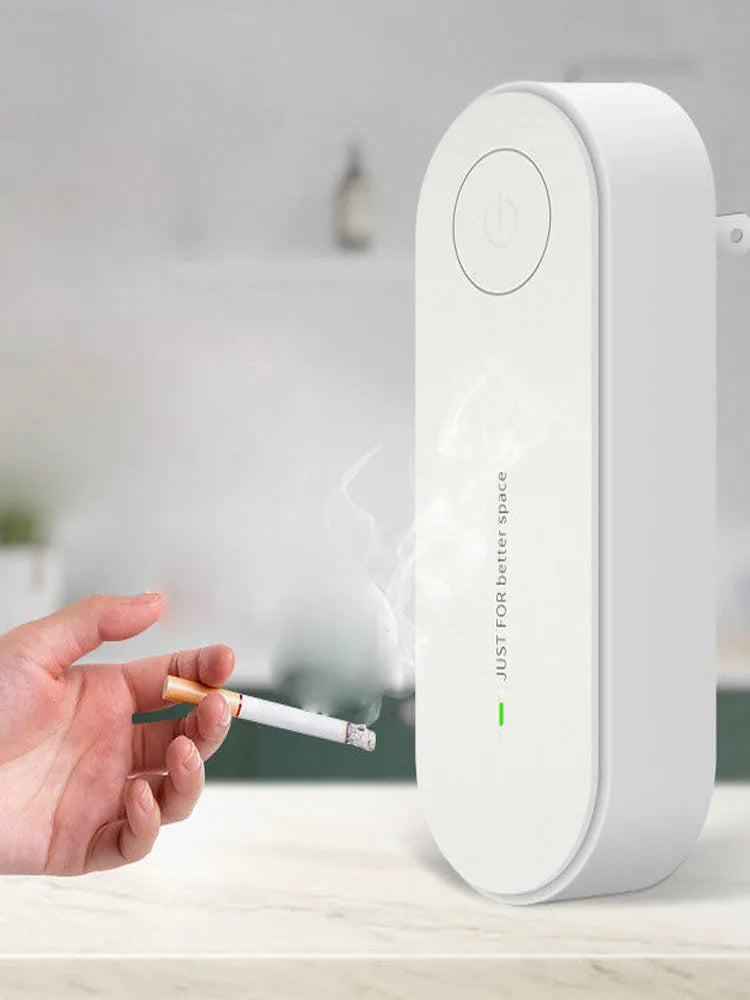 Mini portable air purifier in white, with anion feature, for rooms up to 60 square metres