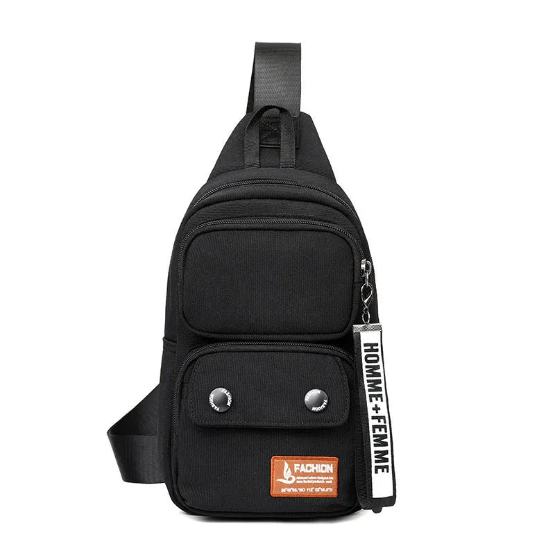 Outdoor nylon crossbody shoulder bag in three colour options with contrast detailing