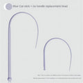 Blue simulated mouse tail cat toy with 80cm stick and soft silicone tail for interactive play
