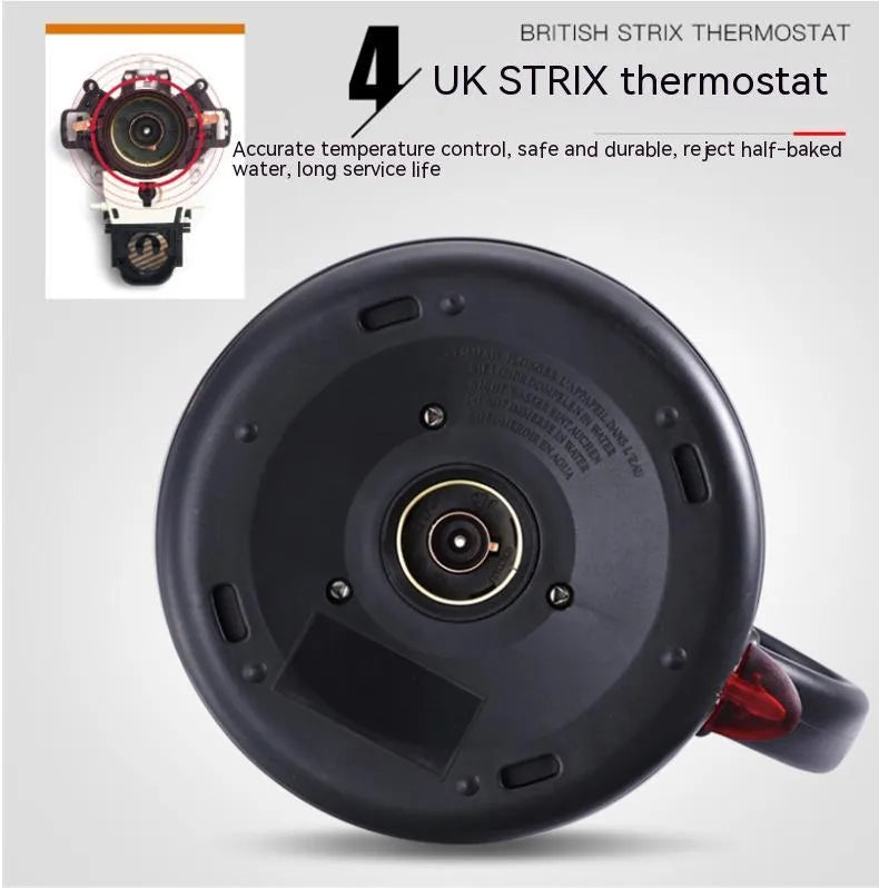 Gold full-automatic stainless steel electric kettle with touch controls and 1 litre capacity.