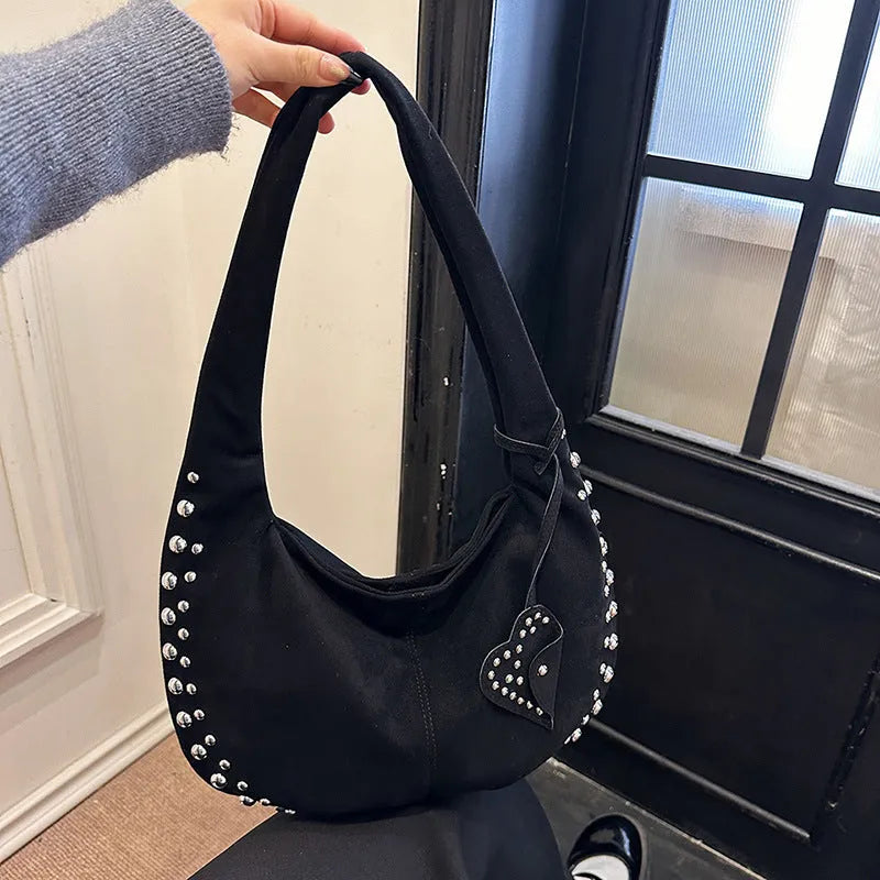 Soft plush retro style casual tote handbag for women shown in available colours.
