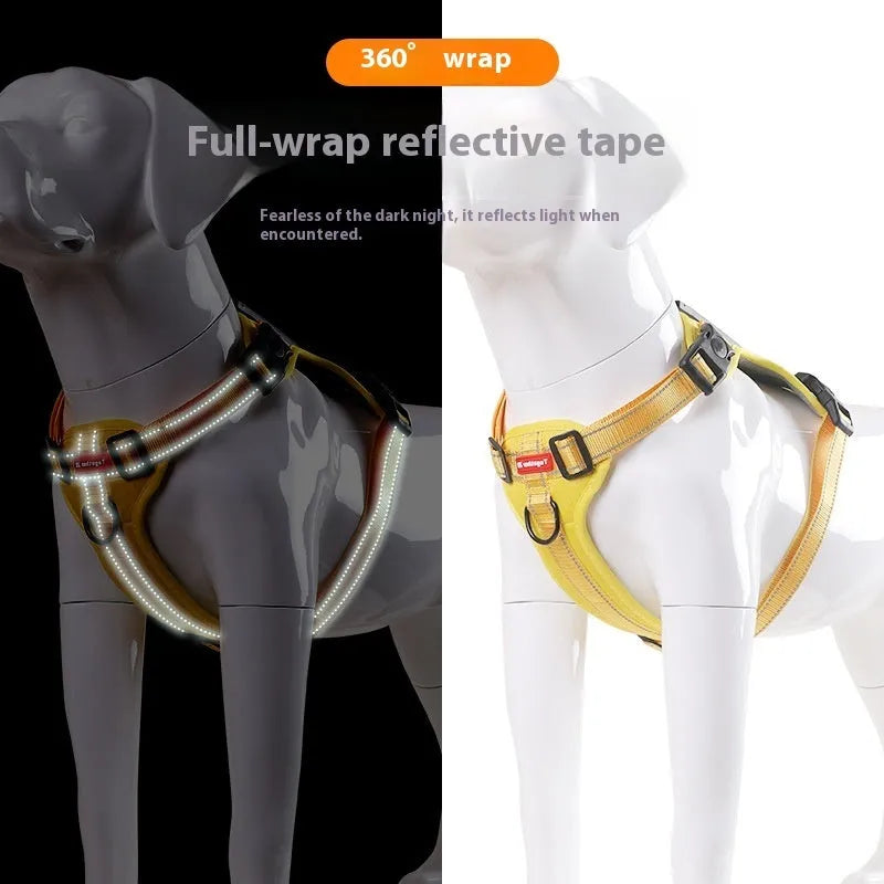 Polyester dog chest harness traction rope in multiple colours and sizes for secure walking control