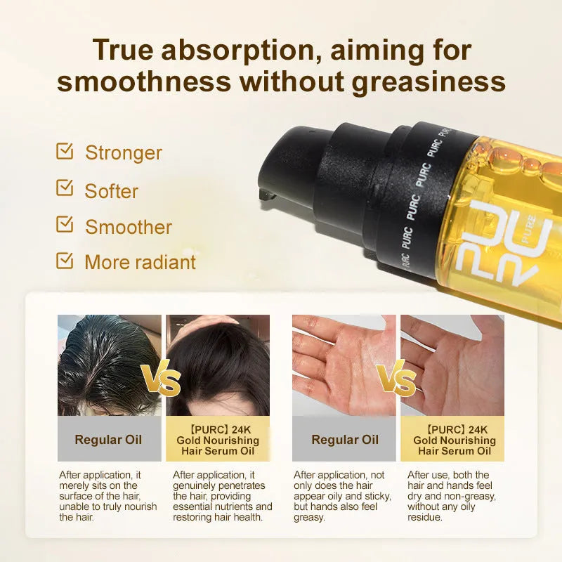 50ml yellow hair repair essential oil bottle for treating dyed and permed hair damage