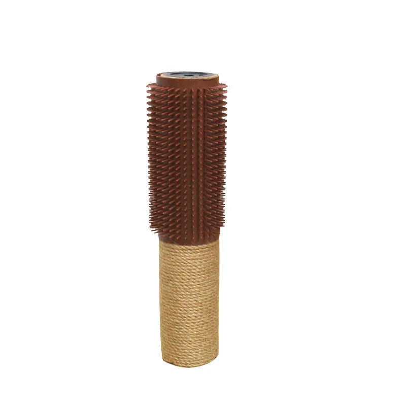 Brown sisal fibre cat scratching post standing 30cm tall