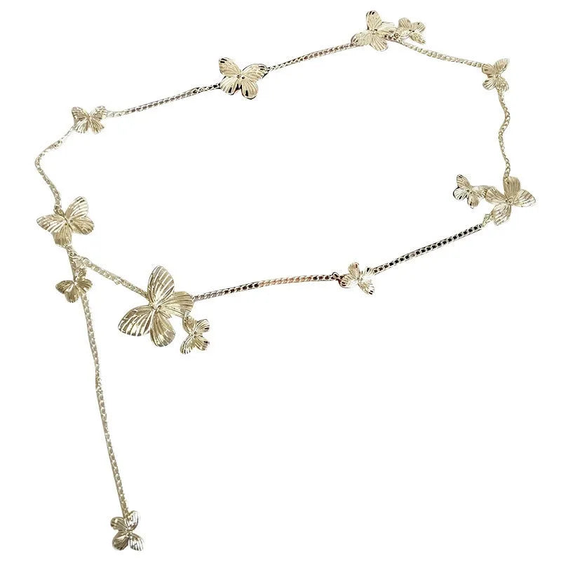 Women's gold butterfly waist chain jewellery with 104cm length and alloy construction