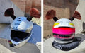 Motorcycle helmet decorative balls and braids with non-marking adhesive for scooter and balancing vehicle helmets