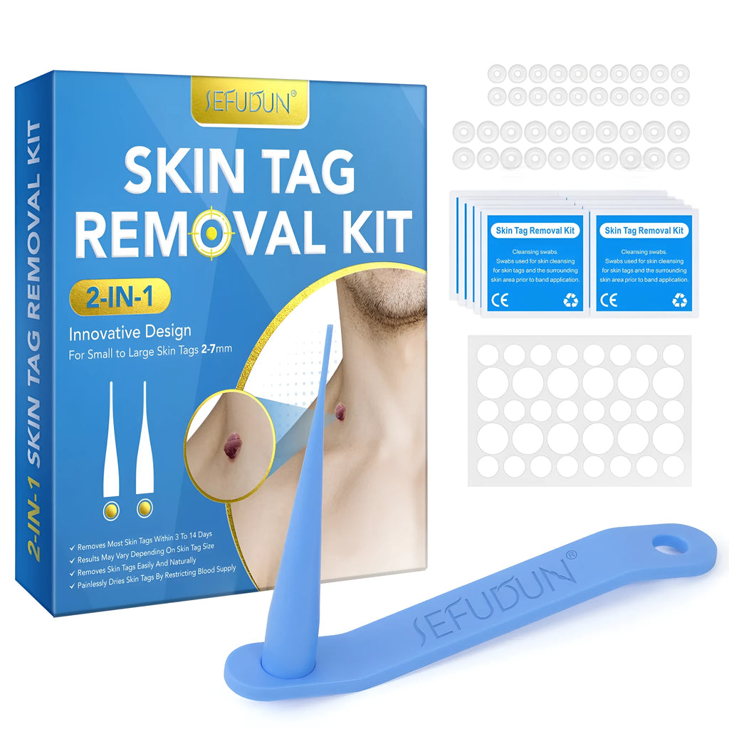 SEFUDUN Simple Wart Removal Tool in blue, green, and orange for at-home mole and skin tag removal