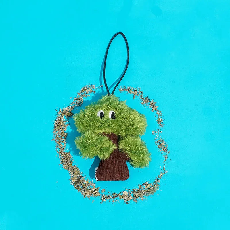 Pine tree scented cat mint toy bag with grinding stick and tease stick for interactive feline play