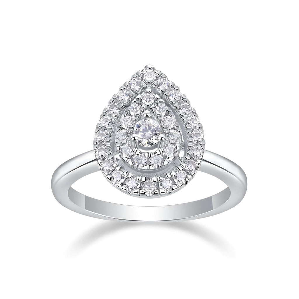 Gold-plated S925 silver moissanite wedding ring set in gift box with GRA certificate, ring size 7