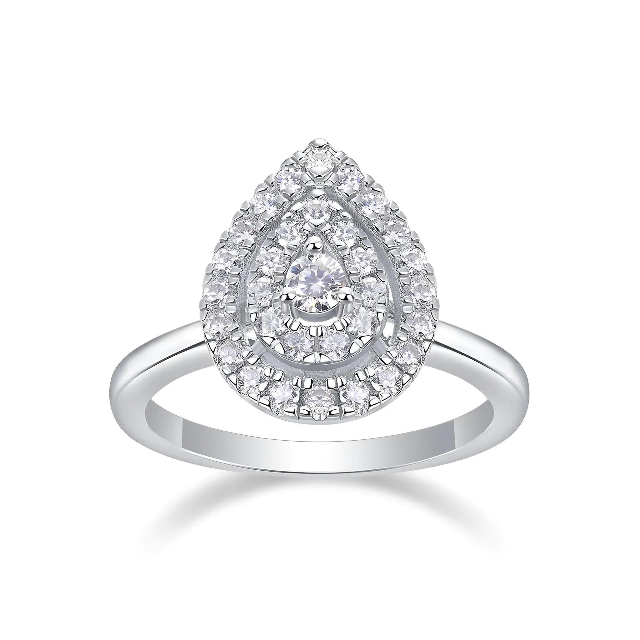 Gold-plated S925 silver moissanite wedding ring set in gift box with GRA certificate, ring size 7