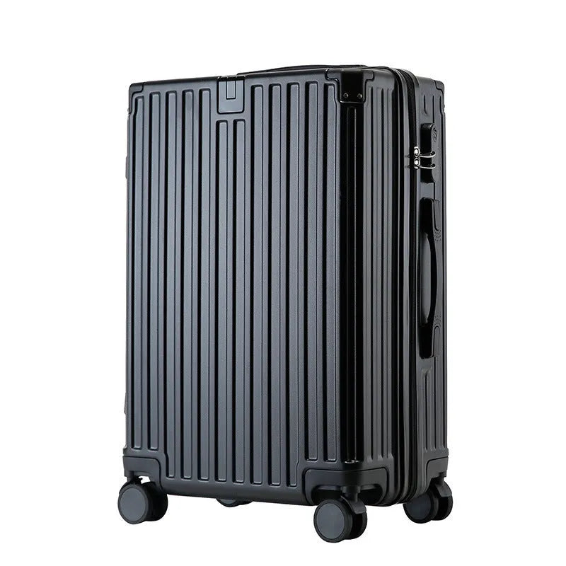 Hard-shell aluminium frame suitcase in avocado green colour with USB port and universal wheels.