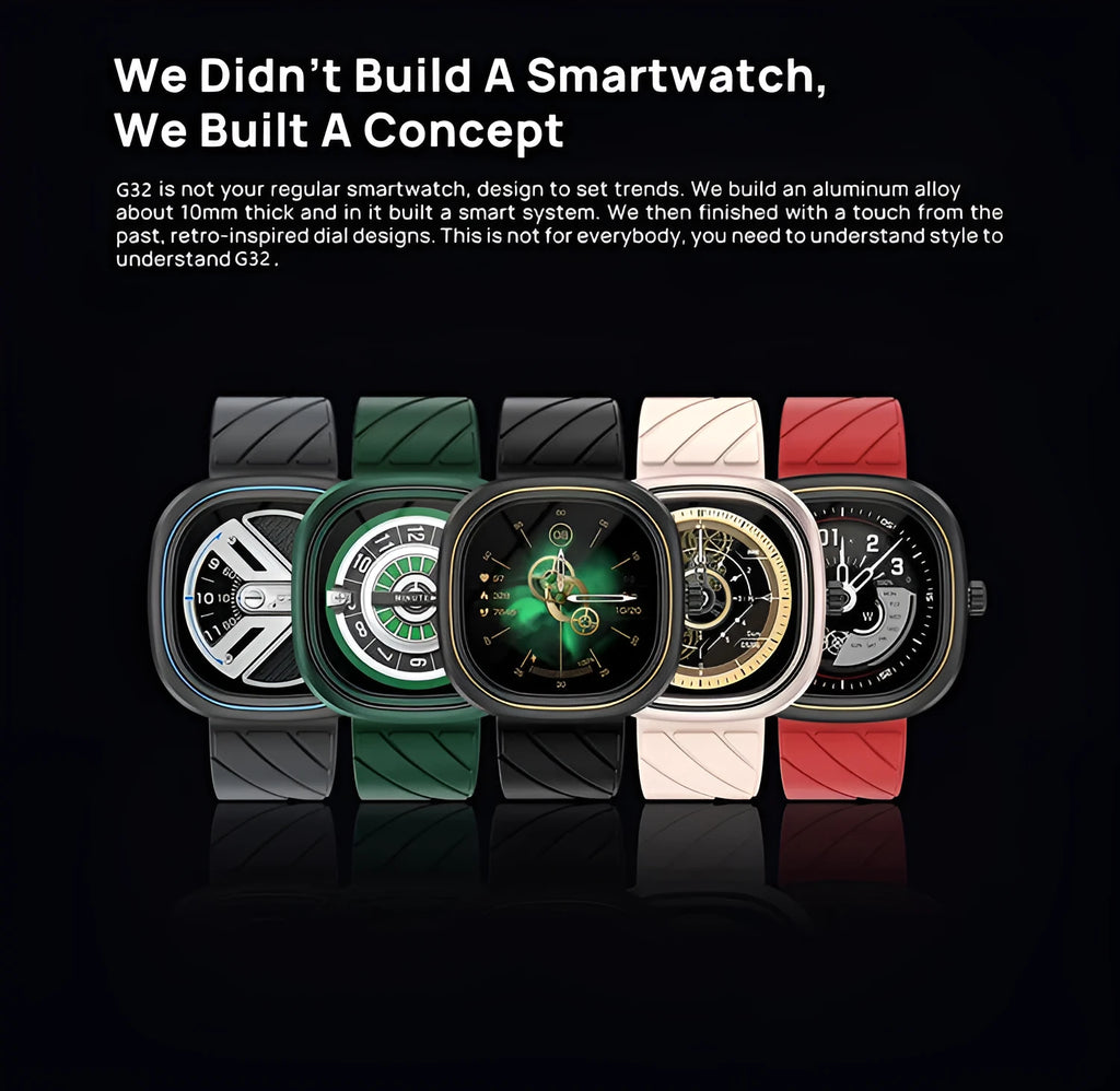 Black smart bracelet watch with 1.32-inch touch screen on silicone wristband