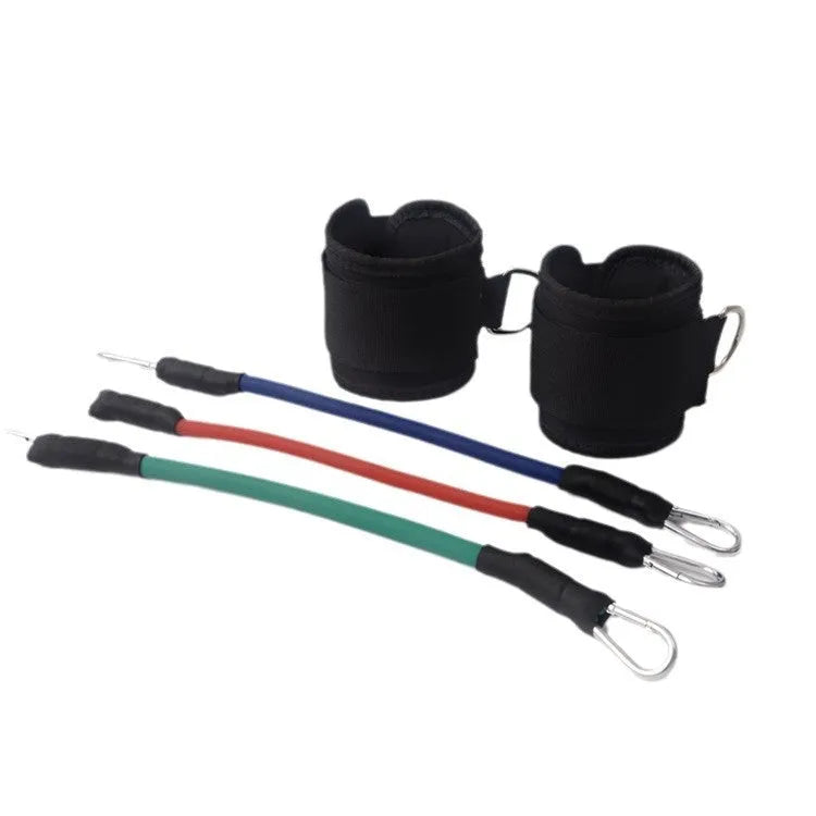 Black taekwondo leg training pull rope set for explosive kicking power development
