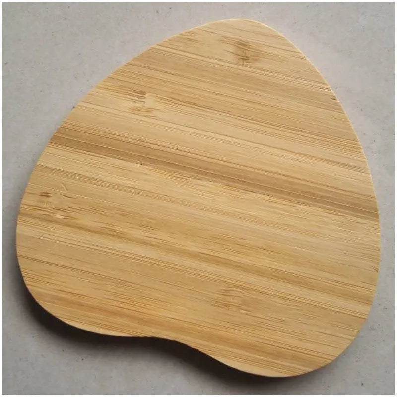 Square wooden bamboo wireless charging pad showing 92mm dimensions with Qi charging indicator light
