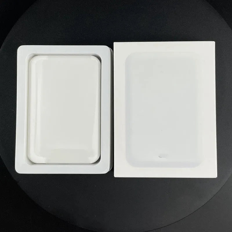 Magnetic wireless charging power bank in white colour showing compact rectangular design