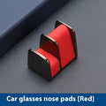 Green zinc alloy and leather car dashboard glasses clip holder with nose pad