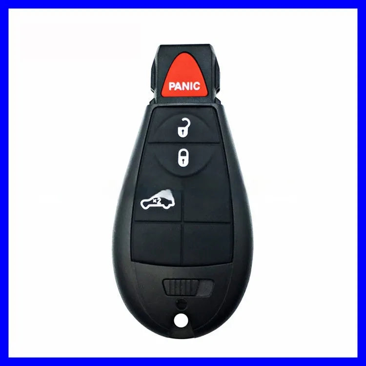 Dodge Chrysler smart card key replacement shell with ABS brass construction showing 85x42x15mm dimensions