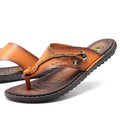 Men's non-slip casual slippers in black PU leather with lightweight construction