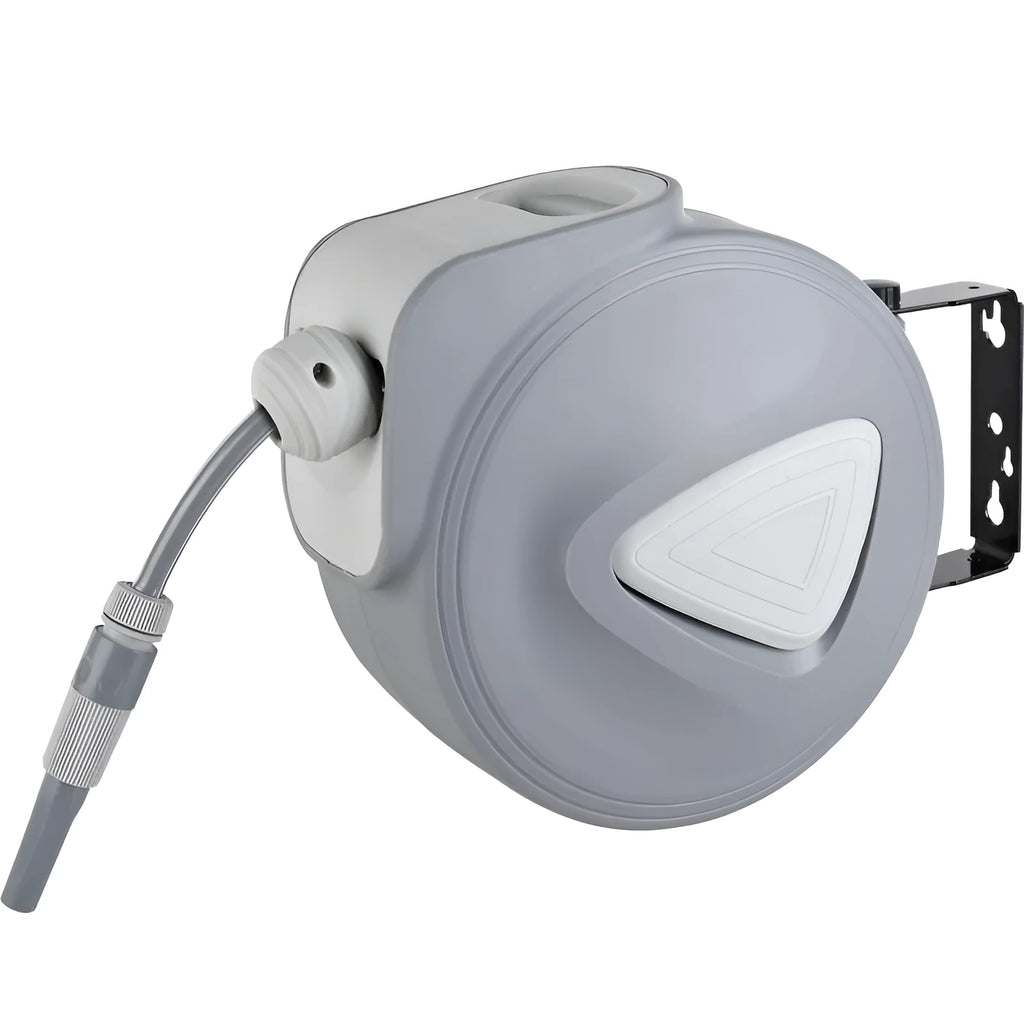 Automatic retractable hose reel with 10 metre PVC water pipe for car washing and garden watering applications