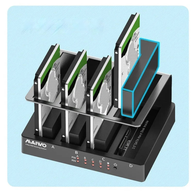 Four-bay 2.5 inch hard drive expansion base K305BU3S with metal and ABS casing