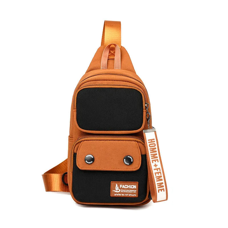 Outdoor nylon crossbody shoulder bag in three colour options with contrast detailing