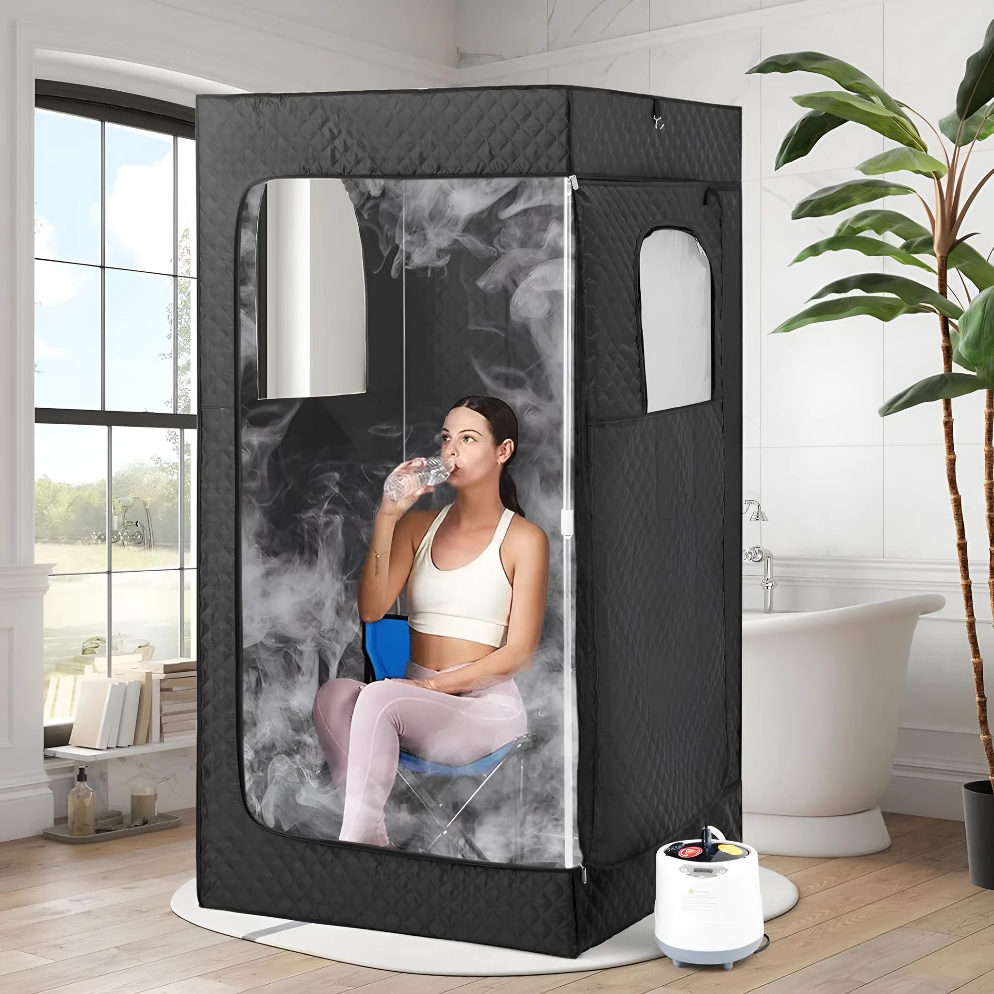 Removable mobile sauna room with stainless steel thickened bracket and 180x80x80cm dimensions