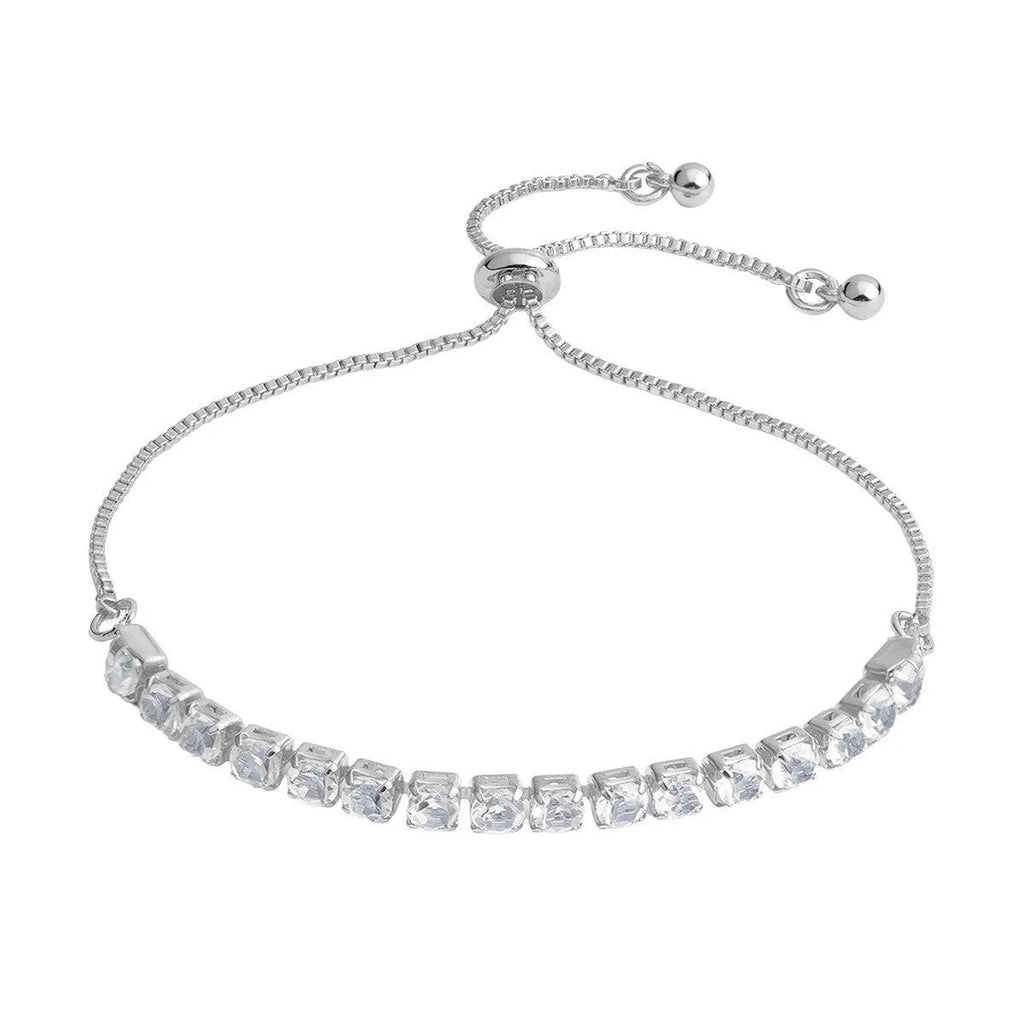 Micro-studded claw chain simple bracelet in metallic finish with round geometric studs on unisex wrist